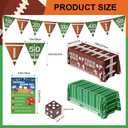 Football Theme Party Decorations, Football Party Supplies Kit Includes 54" X 108" Thick Football Tablecloth Party Banner Dice & Football Dice Game Manual Card for Birthday Gameday Decorations