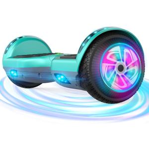 Hoverboard, 6.5" Two Wheel Hoverboard with Bluetooth and Lights, Hoverboard for Kids Ages 6-12 (B01 Green&Grey (No Bluetooth)