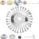 Cokacot 10 Inch Steel Wire Trimmer Head, Unbreakable Wired Trimmer Blade Yard Patio Wire Weed Eater Head Trimmer Head Replacement with 1 Pack of Adapters kit for Weed Wacker