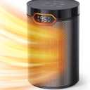 BREEZOME Space Heater, Portable Electric Heaters for Indoor Use with Thermostat & 24H Timer, 1500W PTC Ceramic Quiet Fast Heating Desk Heater, Safety Room Heaters for Home Bedroom Office