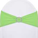 SweetEasy 50pcs Lime Green Spandex Chair Sashes for Wedding Party Banquet Decoration Elastic Chair Cover with Buckle Engagement Event Birthday Graduation Meeting Baby Shower