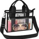 USPECLARE Clear Tote Bag for Stadium Events Clear Sports Fan Messenger Bag | Transparent Handbags with Reinforced Bottom for Work, Concert, Festival, Sports
