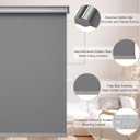 MYshade Free-Stop Cordless Roller Shades for Windows Room Darkening Roller Shades & Blinds Same Color Both Sides Fabric Pull Down Shade for Home Office Indoor Easy to Install Grey(33" W X 72" H)