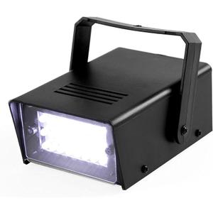 ENUOLI Mini LED Strobe Light White Color with 24 Super Bright LED Variable Speed Control for Christmas Clubs Stage Light Effect DJ Disco Bars Parties Halloween (White Color)