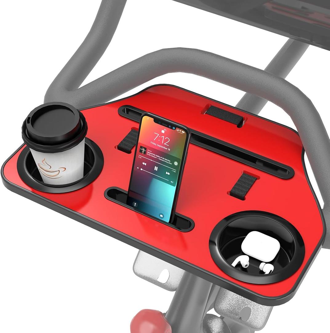 Desk Attachment for Peloton Bike+ (NOT Bike) Tray Holder for Phone, Cup, Tablet, Ergonomic Platform Tray Accessories for Peloton Spin Bikes( Red)