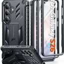 FNTCASE for Samsung Galaxy S26 Case: [Built-in Screen Protector & Kickstand] [2 Front Frames] [Military-Grade Drop Protection] Heavy Duty Shockproof Rugged TPU Case Full Body Protective Black