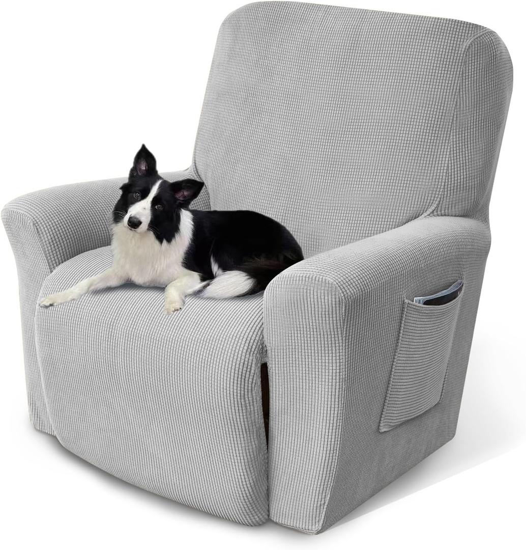 Recliner Chair Cover Lazy Boy Recliner Covers Recliner Covers for Recliner Chair 1 Piece Furniture Protector Prevent wear and pet HairRecliner,Light Grey
