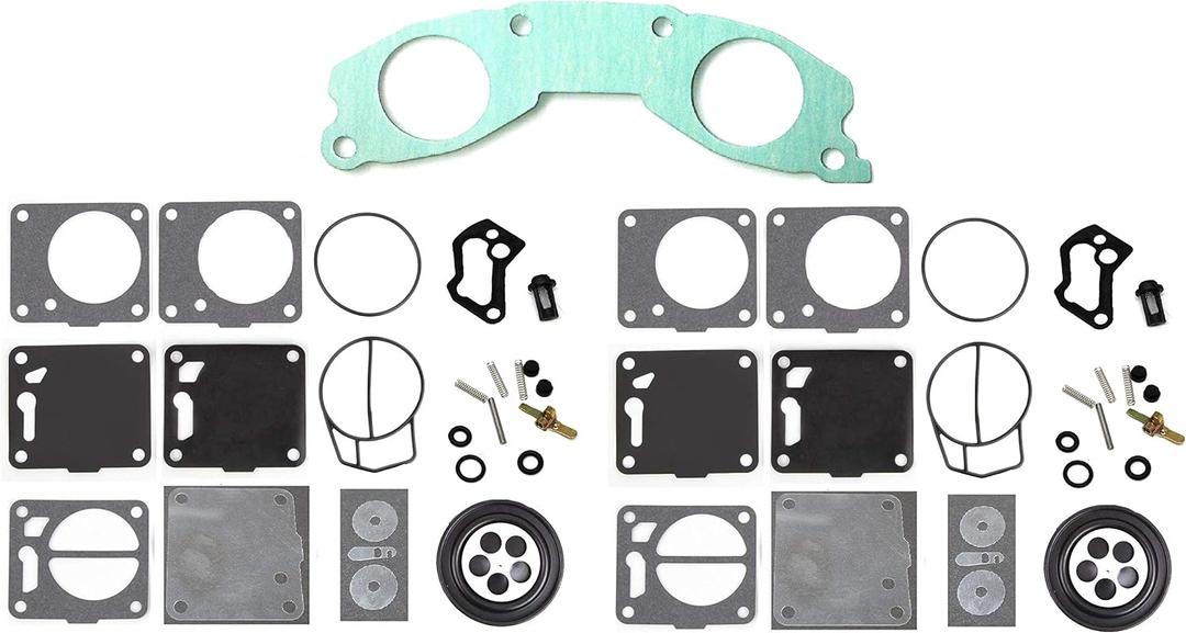 Aftermarket Mikuni Dual Carb Rebuild Kit with Base Gasket 62T-13556-00-00 Compatible with Yamaha Super Jet 700 Wave Raider