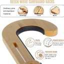 Surfboard Stand Rack, Adjustable Vertical Surf Board Rack with Floor-Standing Design, Storage & Display for Shortboard and Longboard, Beech Wood, Wood Color