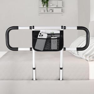 Bed Manual Bed Rails for Elderly Adults Safety, Adjustable Senior Bed Assist Rail