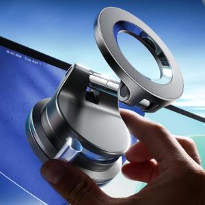 LISEN Vacuum Magnetic Phone Holder, Phone Mount for Car, 360 Adjustable for MagSafe Car Mount Magnetic Suction Cup Holder, for Garmin GPS/Mirror/Smooth Surface, for for 17 iPhone 16 Pro, Space Dark