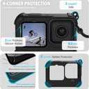 FitStill Silicone Sleeve Protective Case for Go Pro Hero 12/Hero 11/Hero 10 /Hero 9 Black, Battery Side Cover & Lens Caps & Screen Protectors & Lanyard for Hero12/11/10/9 Accessories Kit