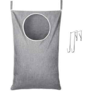 Lifewit Over Door Laundry Hamper, Large Collapsible Hanging Laundry Hamper, Hanging Laundry Basket Bag for Bathroom Bedroom Dirty Clothes Storage Organizer, Light Gray