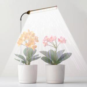 Juhefa Grow Light for Indoor Plants Growing, 6000K Full Spectrum Gooseneck Plant Lamp for Seedings Succulents Small Plants, 5 Dimming & 4/8/12/18H Timer (1 Pack) (White)