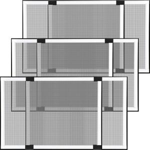 Sasylvia 3 Pcs Expandable Window Screens 21.7 H" x 28-52 W" Large Adjustable Window Screens with Aluminum Frame White Replacement Screen for House Windows Horizontal Slide Pre Framed Window