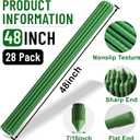 Fabulas Garden Stakes 4Ft, 28 Pack 48 Inch Plant Tomato Stakes and Supports Sturdy Plastic Coated Metal Garden Support Stick for Outdoor Indoor Climbing Plants, Beans, Vegetables, Trellis, Tree