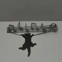 Otoolling Cat Playing Music Wall Decor Metal Black Cat Wall Art Hanging Signs Home Decor for Living Room Bedroom Bathroom Office Cats Lover Gifts(Classic,10.04 x 13.78 in)