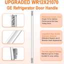 Upgraded WR12X21070 Refrigerator Door Handle Compatible with Ge Fridge Handle Replacement GZS23HSEBFSS DSE25JGHKCBB GSE22ESHBSS Door Handles with GE Refrigerator Door Handle Screws Parts WR12X20441