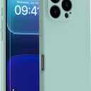 Goodon Designed for iPhone 16 Pro Max Case with Screen Protector - Enhanced Camera Cover - Soft Microfiber Lining -Liquid Silicone Shockproof Protective Phone Cover for Men Women Girls -Mint Green