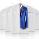 5 Pack 40-inch Suit Bag Garment Bag for Travel and Storage, Garment Bags for Hanging Clothes with Zipper and Visible Transparent Window, White