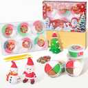 Christmas Air Dry Clay Kit, Christmas DIY Crafts Kit,Modeling Magic Soft Clay DIY Art Sculpting SuppliesXmas Snowman Holiday Party Favors Birthday Gifts for Kids