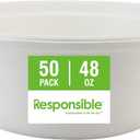 Responsible Products bowls are eco-friendly, Disposable Paper Bowls 48oz For Hot Soup (50 Count),Heavy Duty Paper Dinner Bowls, Dessert Bowls, Made from Sugarcane ＆ Bamboo Fibers