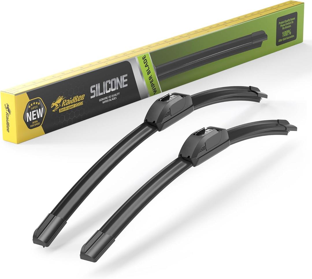 Raidbee 24+21 inch Silicone Windshield Wiper blades Replacement for DODGE Charger 2020-2011,Chrysler 300 2020-2011,MITSUBISHI Outlander 2023-2007,Chevrolet Camaro 14-10 +More Silicone Wiper Blades