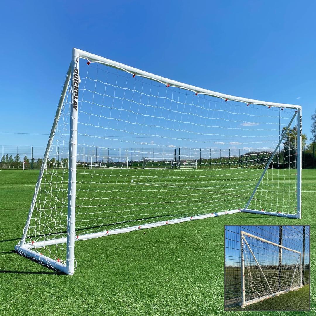 QUICKPLAY Q-Fold Soccer Goal | 30-Second Folding Design for Easy Setup | Portable & Weatherproof uPVC Soccer Goal for Backyard | Durable Post for Adults & Kids QUICKPLAY Q-Fold Soccer Goal | 30-Second Folding Design for Easy Setup | Portable & Weatherproof uPVC Soccer Goal for Backyard | Durable Post for Adults & Kids