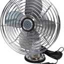 RoadPro RP-1179 Car Fan, Heavy Duty, 12V, Metal, 7.5"