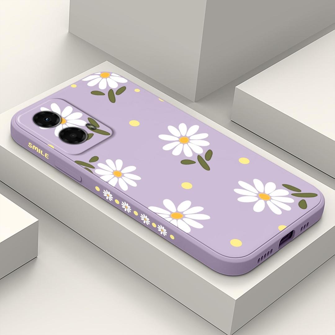 LEECG for Motorola Moto G 5G 2024 Case, Flower Pattern Slim Case Soft Silicone Protective for Moto G 5G 2024 Phone Cover, Daisy Purple
