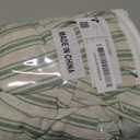 Farmhouse Shower Curtain with Ruffle Hem Linen Shower Curtains for Bathroom Country Vintage Rustic Natural Fabric, Cream-Green Stripe 72" W x 72" L