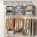Stackable Closet Organizers and Storage Bins, Open Front Closet Shelf Organizer System With Steel Frame, Clothes Storage Basket Fabric, Collapsible Closet Drawers for Wardrobe, Nursery ,Toy, 4 Pack