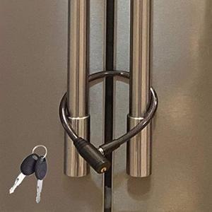 Urban August Child-Proof Refrigerator Lock for Kids & Adults - Lock for French Door Fridge and Cabinet (Regular, Black - 1 Pack) 