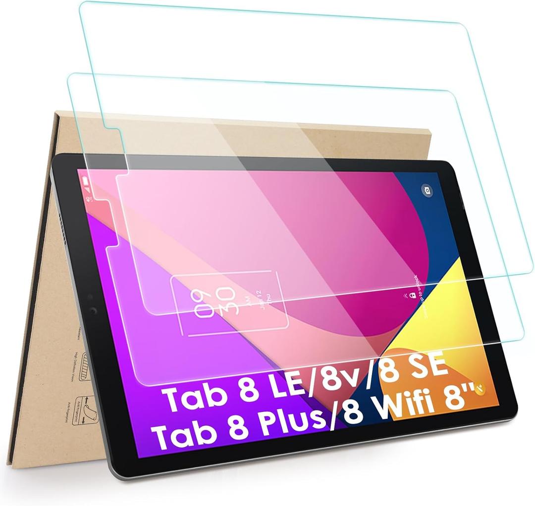 2-Pack Screen Protector Compatible with TCL Tab 8 LE 8"/Tab 8v/Tab 8 SE/Tab 8 Plus/Tab 8 Wifi, [HD Clarity] Tempered Glass Replacement for TCL Tab 8 (Model: 9137W,9132X, 9138S, 6048E, 91232X1)