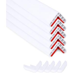 Rubber Bond Wall Corner Guard Edge Protector, 1x1x36 inch Baby Proofing Corner Guards | Self-Adhesive Furniture Edge Strips for Home & Office (5 Pack, White)