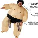 Morph Sumo Wrestler Inflatable Costume, Inflatable Sumo Costume, Blow Up Halloween Costumes For Men, Halloween Costumes Men (One Size, Black)