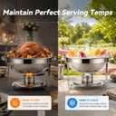 4 Pack Round Chafing Dishes for Buffet 5 QT Food Warmers