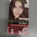L'Oreal Paris Excellence Crme Permanent Hair Dye, Triple Care Hair Color with Hyaluronic Acid for 100% Gray Coverage, 4AR Dark Chocolate Brown, 1 Kit 