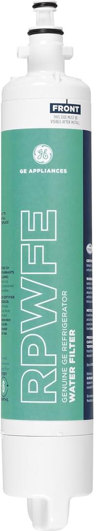 GE RPWFE Refrigerator Water Filter, Genuine Replacement Filter, Certified to Reduce Lead, Sulfur, and 50+ Other Impurities, Replace Every 6 Months for Best Results, Pack of 1