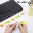 Accordian File Organizer 13 Pocket Expanding File Folder with Labels, A4 Letter Size Paper Document Receipt Organizer Portable Accordion Filing Folder for Classroom, Home, Office (Black+White) (2 Pack / Bk+wh)