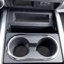 Auovo Anti Dust Mats for Titan Crew Cab with Floor Console Front Bucket Seat 2017-2024 Door Liners Cup Holder Inserts Center Console Liners Interior Accessories(15pcs/Set) (Black)
