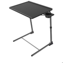 Adjustable TV Tray Table - TV Dinner Tray on Bed & Sofa, Comfortable Folding Table with 6 Height & 3 Tilt Angle Adjustments (Black)