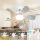 17.5" Socket Fan Light with Remote, 25W 1600 Lumens 3 Colors 3000-6000K Small Ceiling Fans with Lights 6 Speed Light Bulb Fan for Bedroom, Living Room, Kitchen, Garage