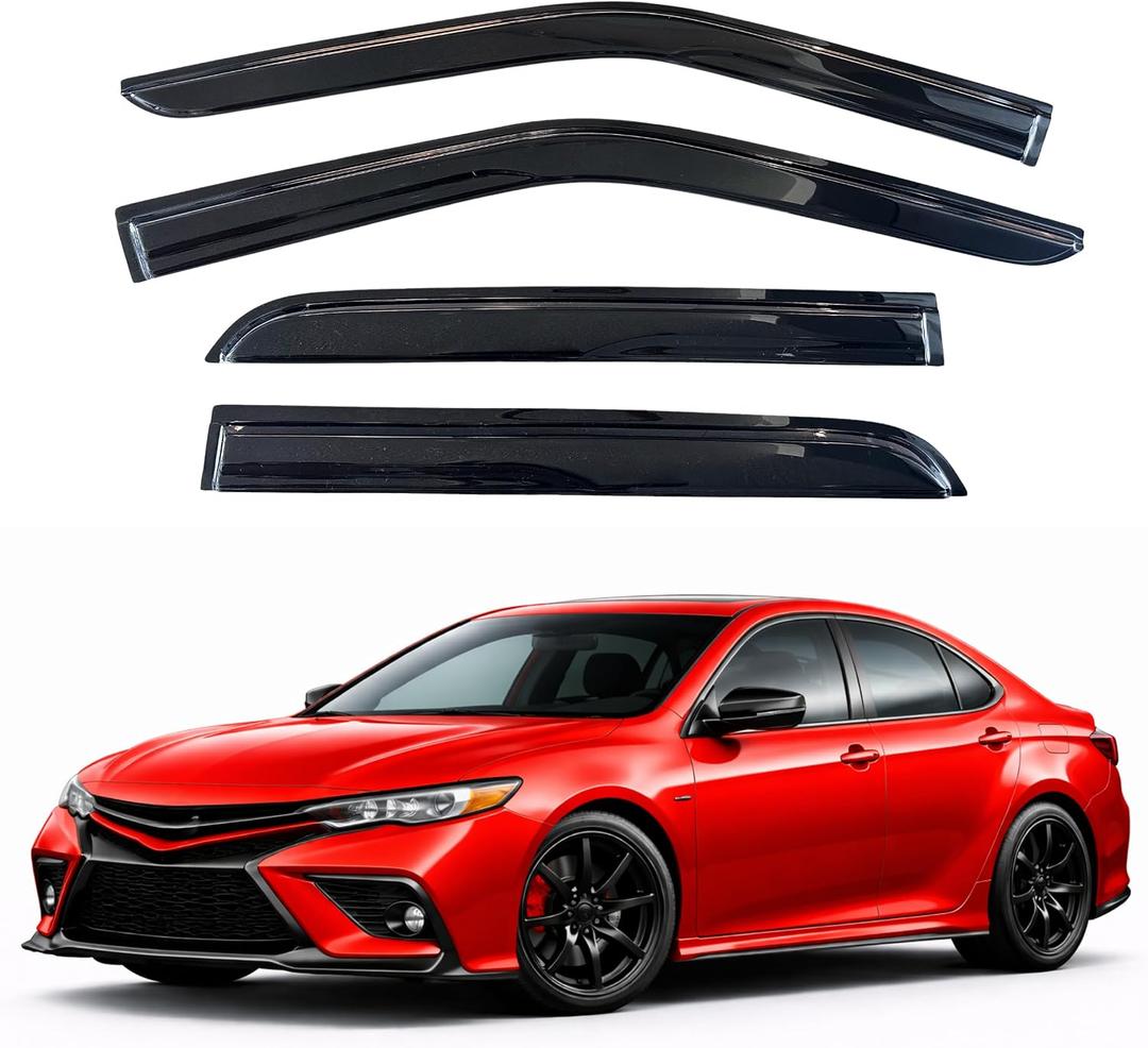 KPY Rain Guards Fit for 2018-2024 Toyota Camry, Out-Channel Window Visors Vent Wind Deflectors 4PC, Car Accessories for 18-24 Camry
