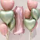 6 x Pink Heart Shaped balloons Pack of 12,18 Inch Love Valentine Balloons Heart Romantic Balloons For Valentines Day Propose Marriage Wedding Bridal Shower Engagement Party Decorations (12 Baby Pink Blue Olive)