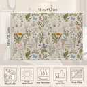 Wildflowers Placemats Set of 6,Vintage Garden Plants Herb Flower Botanical Table Mats Non-Slip Heat Resistant Washable Placemat for Party Kitchen Dining Table Decoration Indoor Outdoor