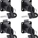 Tanice 4 Pack Furniture Lock Zinc Alloy Cam Security Lock Keyed Alike Cylinder Cupboard Drawer Lock with 8 Keys for Door Cabinet Mailbox Drawer Cupboard Household Office, Black