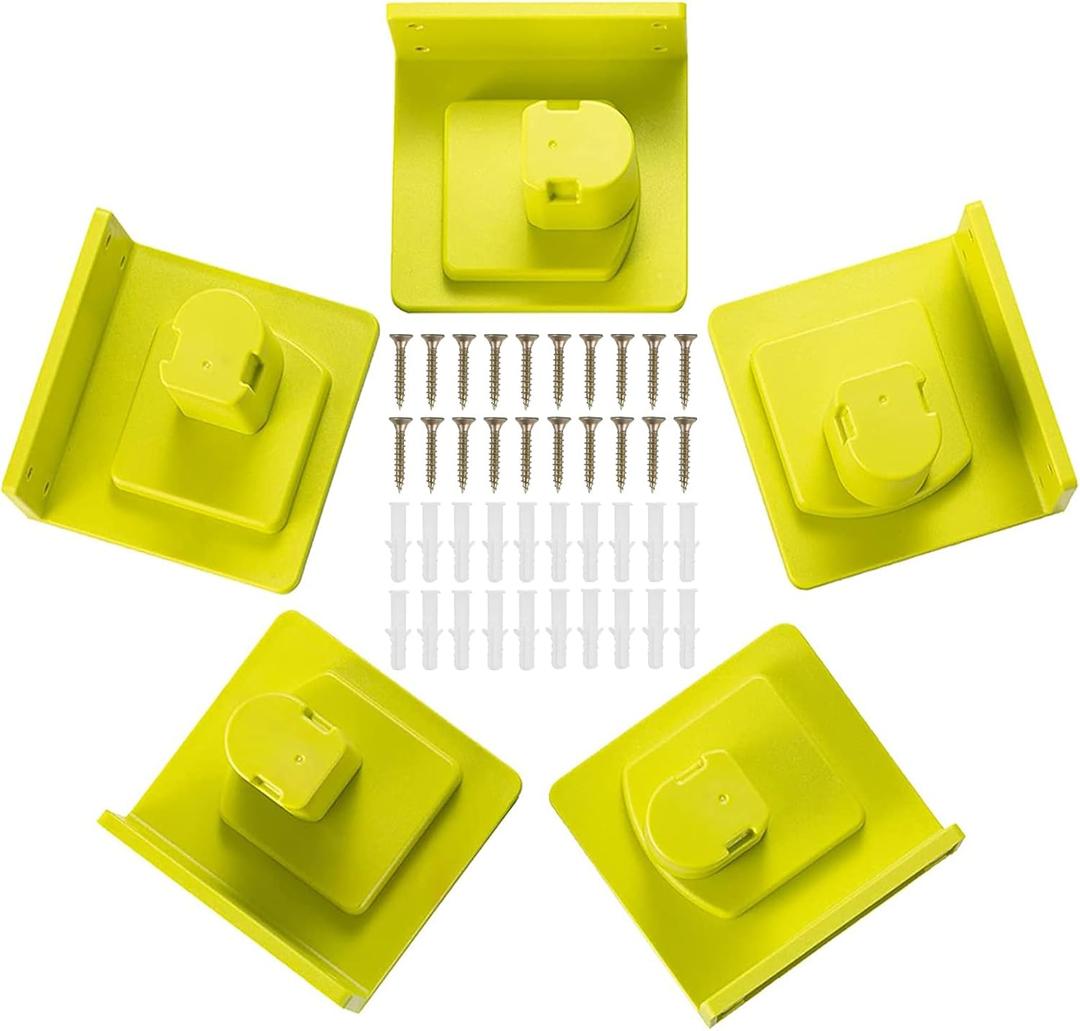 5 Pack Tool Holder Compatible with Ryobi 18V Power Tool Wall Mount Portable Holder Mount Hanger Storage Organizer with Screws Easy Installation for Workshop Garage