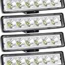 Willpower 4pcs 10pcs 18W 6 Inch LED Work Light Spot Beam Single Row LED Light Bar 12V 24V Super Slim Offroad Driving Lights Fog Lamps for Truck Tractor Boat 4x4 Car SUV ATV