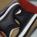 Piscifun Men s Deck Boots, Waterproof Fishing Rain Boots, Anti-Slip Rubber Boots with Breathable Neoprene Lining (9, Black)